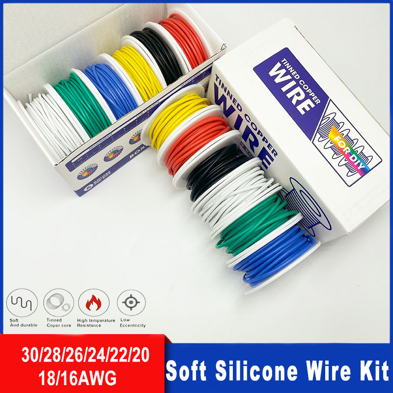 Diy Electronics Project Kit - Yumuşak Silikon Tel Kiti 16awg 18awg