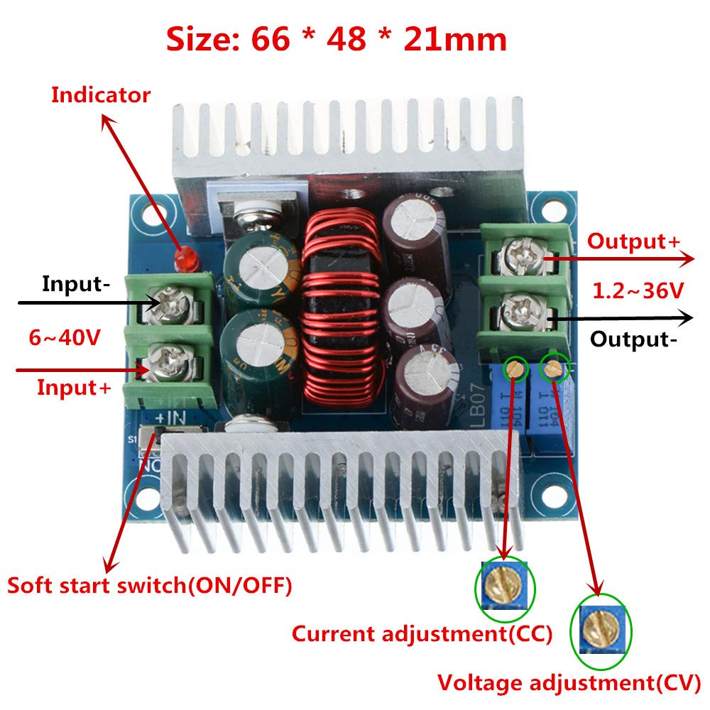 20A 300W CC CV adım aşağı modü - Dc Power Supply Variable incelemesi ve fiyatı