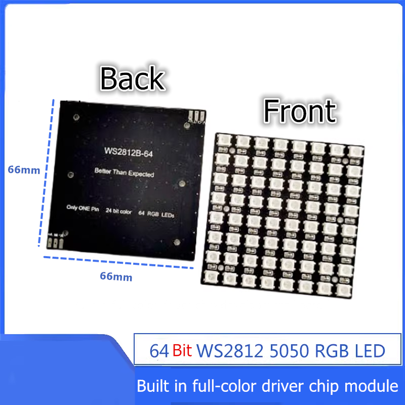 WS2812B 8x8 64Bit RGB LED Matr - Diy Electronics News incelemesi ve fiyatı