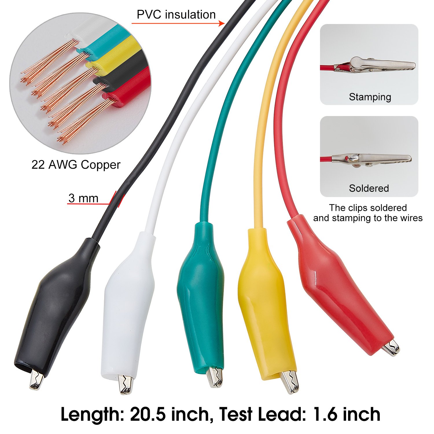 10 adet 50 cm 35mm Timsah Klip - Crocodile Clip Set incelemesi ve fiyatı