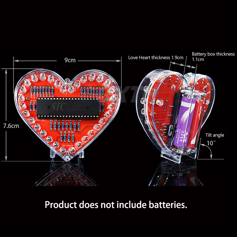 Renkli LED Aşk DIY Kiti MCU Ka - Diy Electronics Projects For Students incelemesi ve fiyatı
