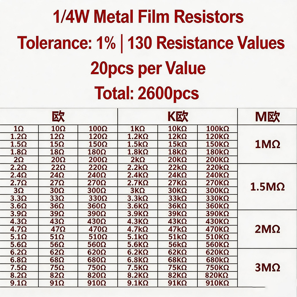 2600 adet Metal Film Dirençler - Diy Electronics Gadget incelemesi ve fiyatı
