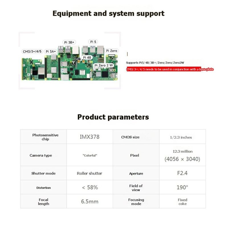 IMX378-190 12.3MP Kamera Balık - Raspberry Pi Zero incelemesi ve fiyatı