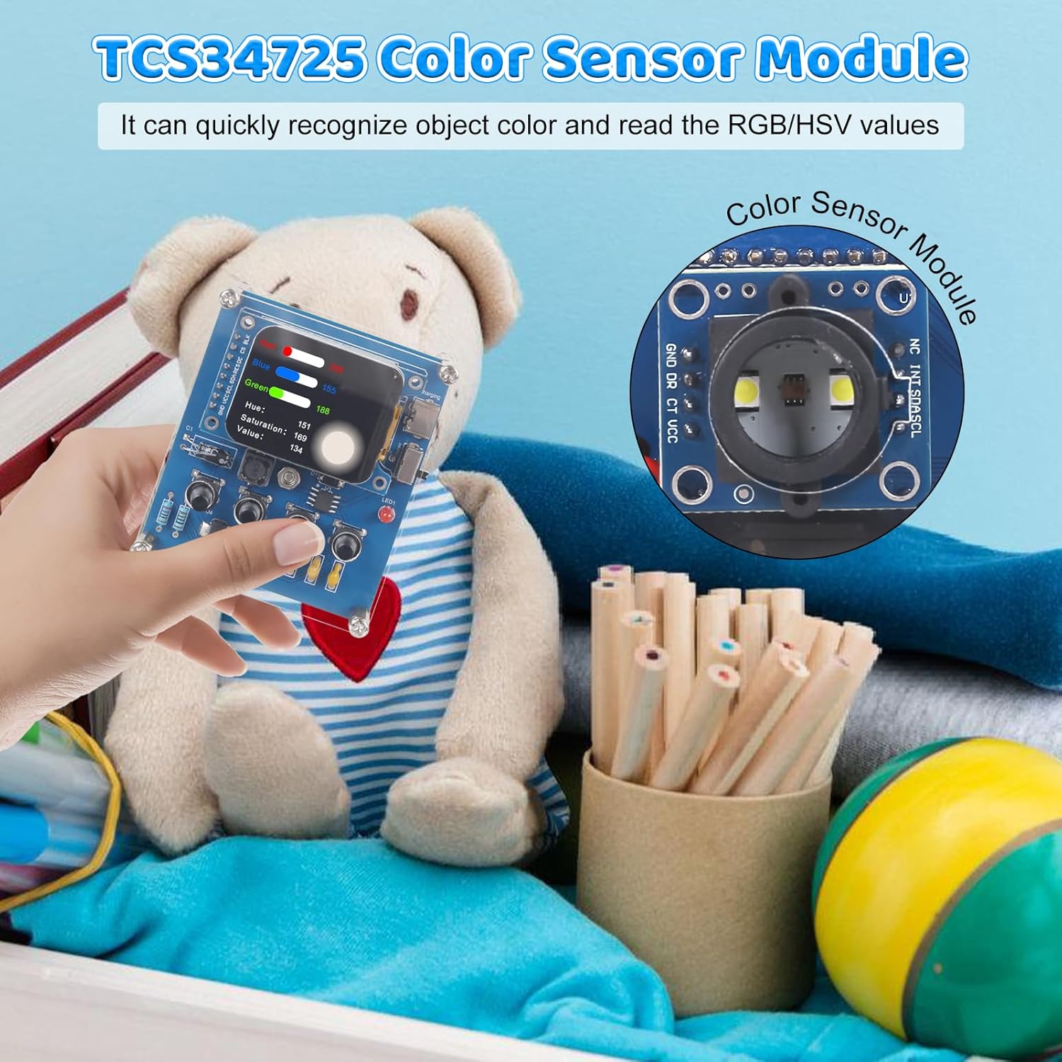 TCS34725 Sensörlü DIY Renk Tan - Diy Electronics Kits For Kids incelemesi ve fiyatı